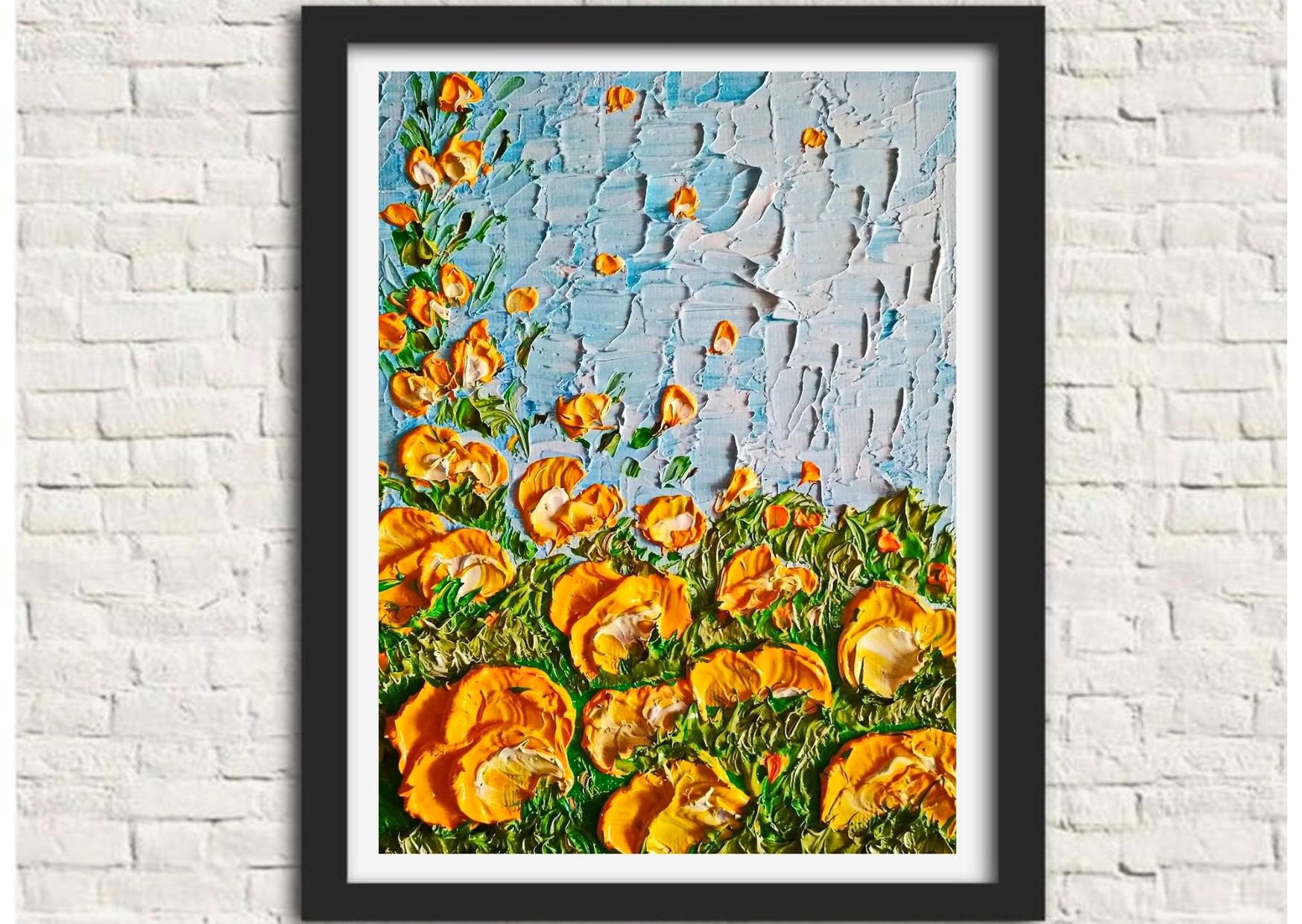 California Poppy Painting ORIGINAL Art on Canvas Custom Order Textured ...