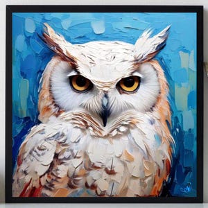 Owl Painting ORIGINAL ART on Canvas Custom Order Textured Oil Artwork Animal Wall Decor Impasto Unique Gifts for Her Very Beautiful!