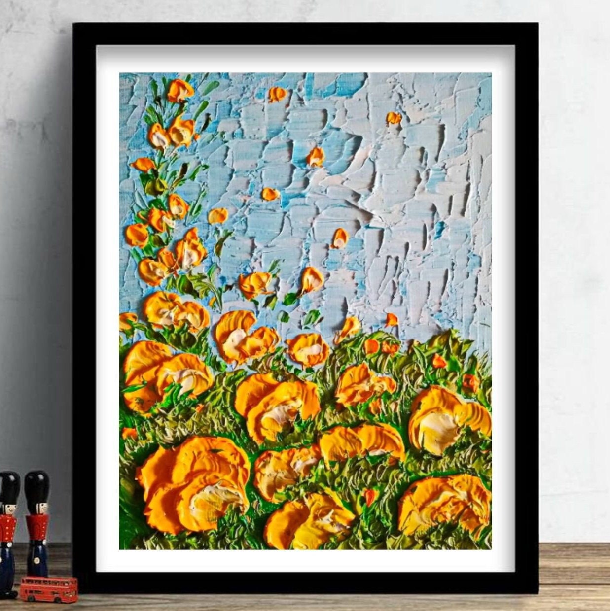 California Poppy Painting ORIGINAL Art on Canvas Custom Order Textured ...