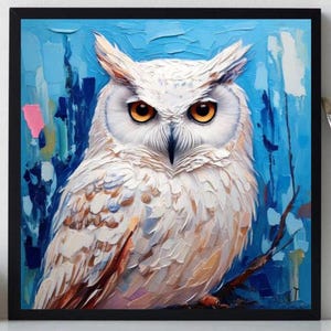 Owl Painting ORIGINAL ART on Canvas Custom Order Textured Oil Artwork Animal Wall Decor Impasto Unique Gifts for Her Very Beautiful!
