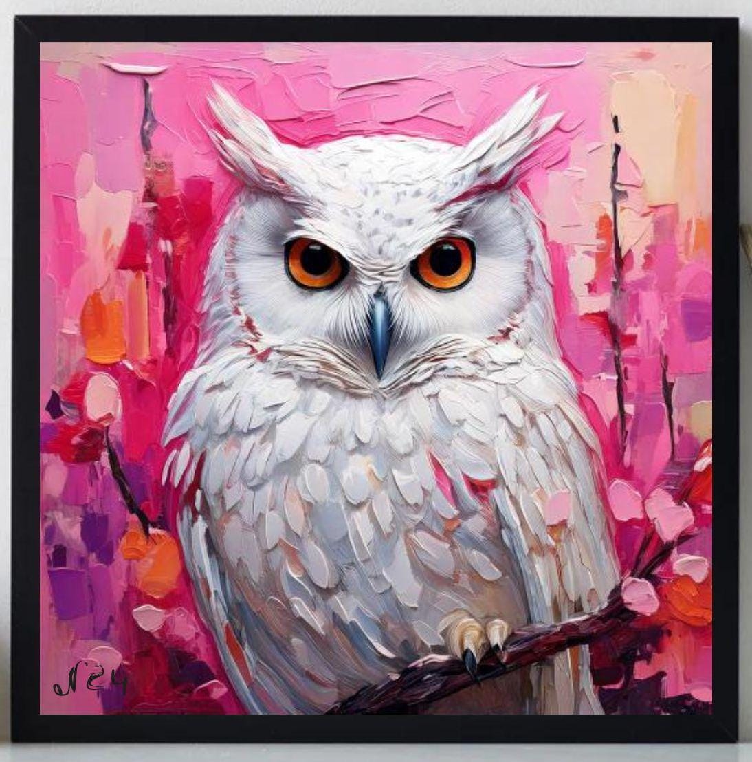 Owl Painting ORIGINAL ART on Canvas Custom Order Textured Oil Artwork Animal Wall Decor Impasto Uni