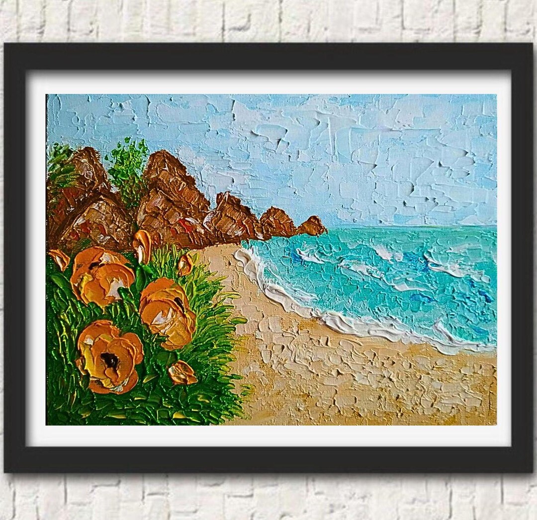 California Poppy Painting on Canvas ORIGINAL Art Custom Order Textured ...
