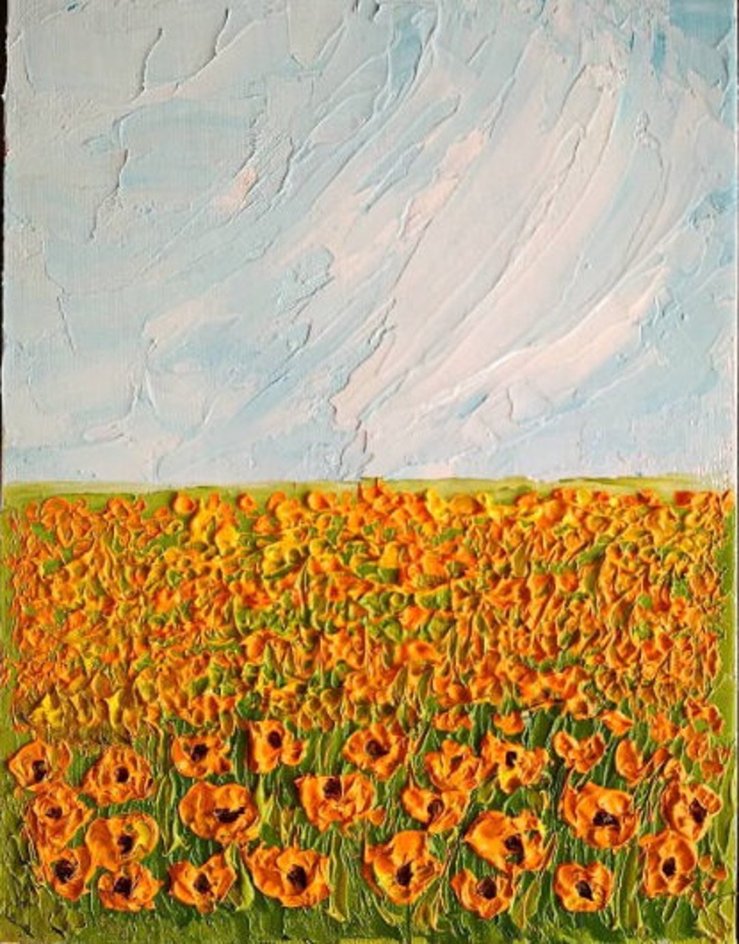 California Poppy Painting ORIGINAL Wall Art Textured Oil Painting ...