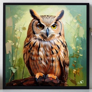 Owl Painting ORIGINAL ART on Canvas Custom Order Textured Oil Artwork Animal Wall Decor Impasto Unique Gifts for Her Very Beautiful!