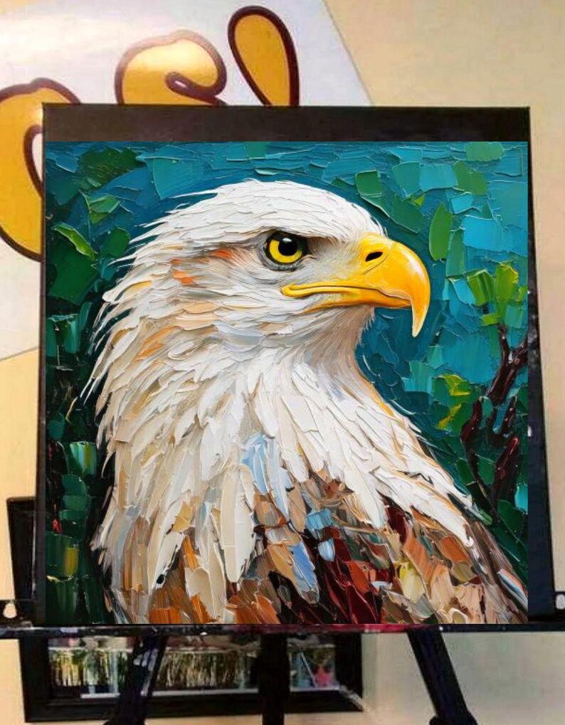 White Eagle Painting ORIGINAL ART on Canvas Custom Order Textured Oil ...