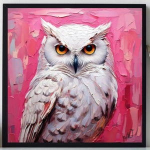 Owl Painting ORIGINAL ART on Canvas Custom Order Textured Oil Artwork Animal Wall Decor Impasto Unique Gifts for Her Very Beautiful!
