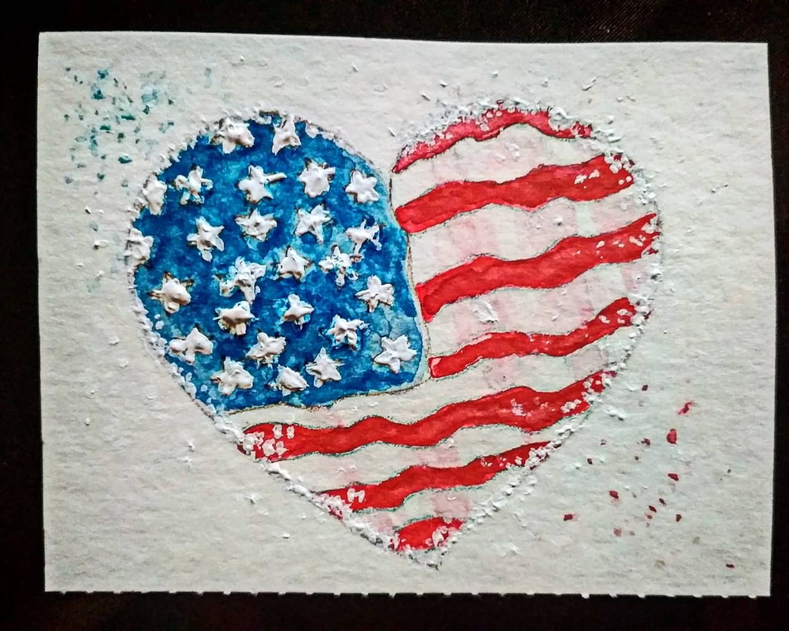American Flag Art ORIGINAL WATERCOLOR Flag Wall Art Small Etsy