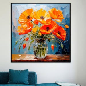 California Poppy Painting ORIGINAL ART on Canvas Custom Order Textured ...