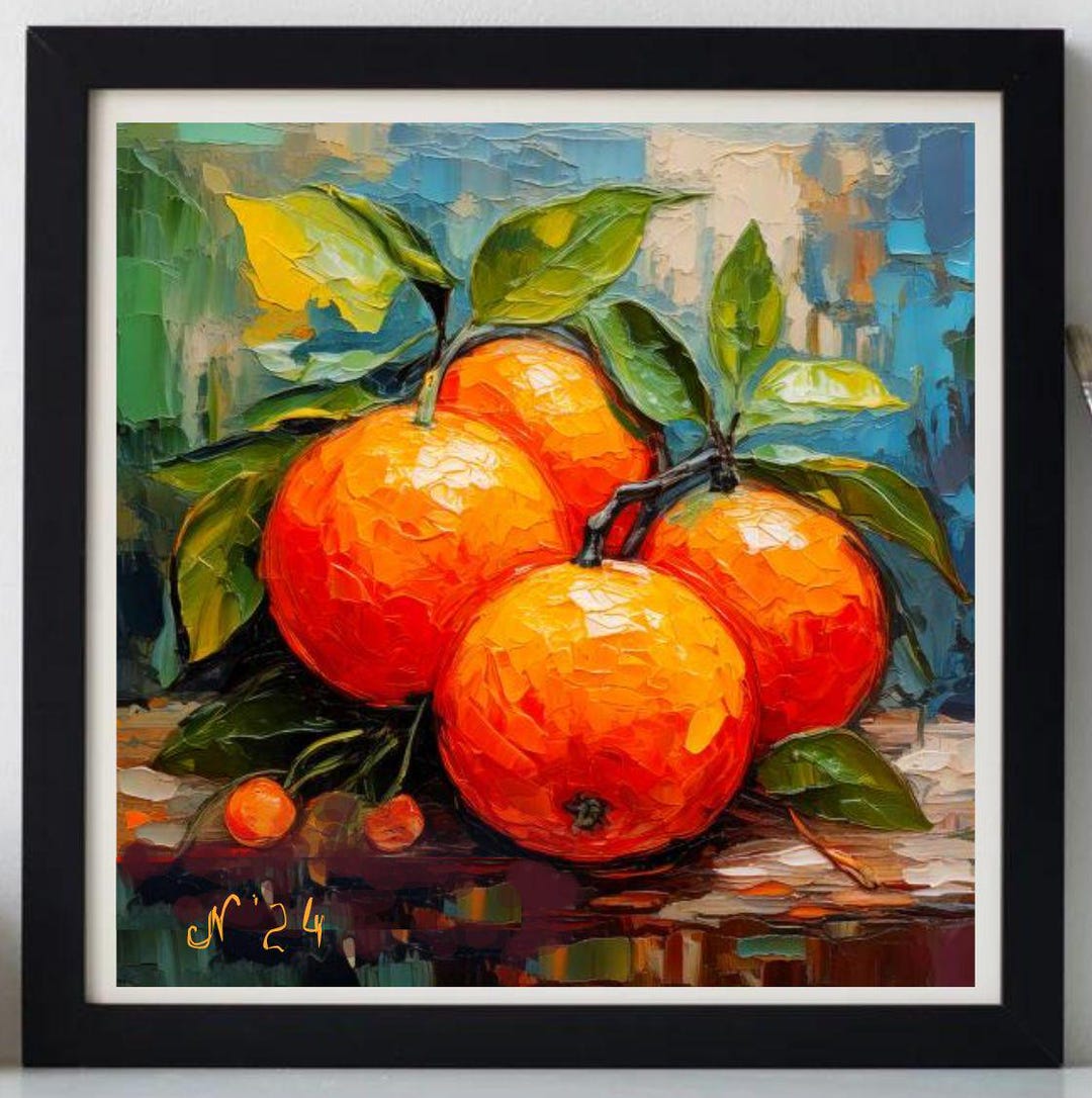 Orange Painting ORIGINAL ART on Canvas Custom Order Textured Oil ...