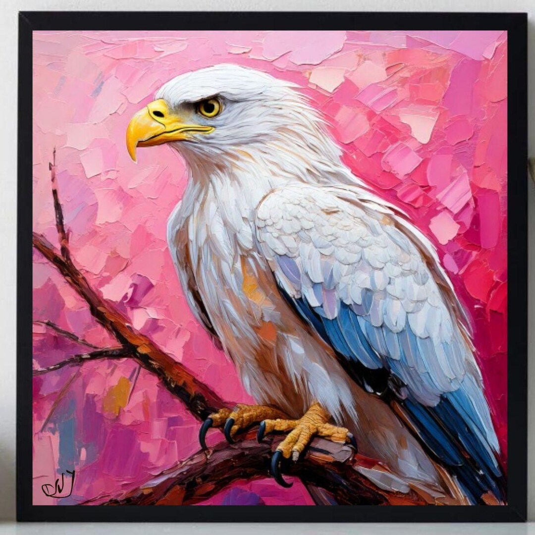 White Eagle Painting ORIGINAL ART on Canvas Custom Order Textured Oil ...