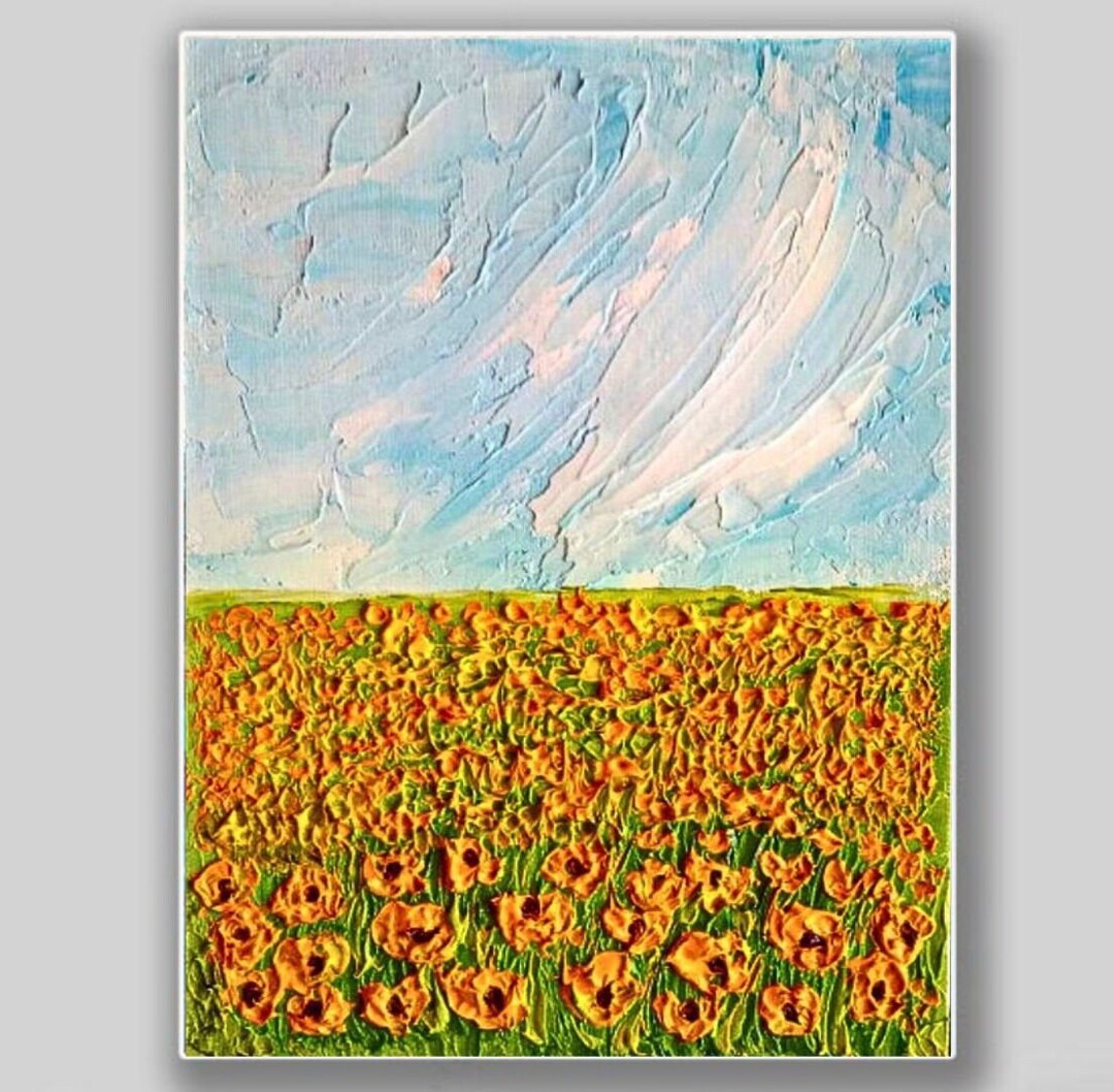 California Poppy Painting ORIGINAL Art on Canvas Custom Order Textured ...