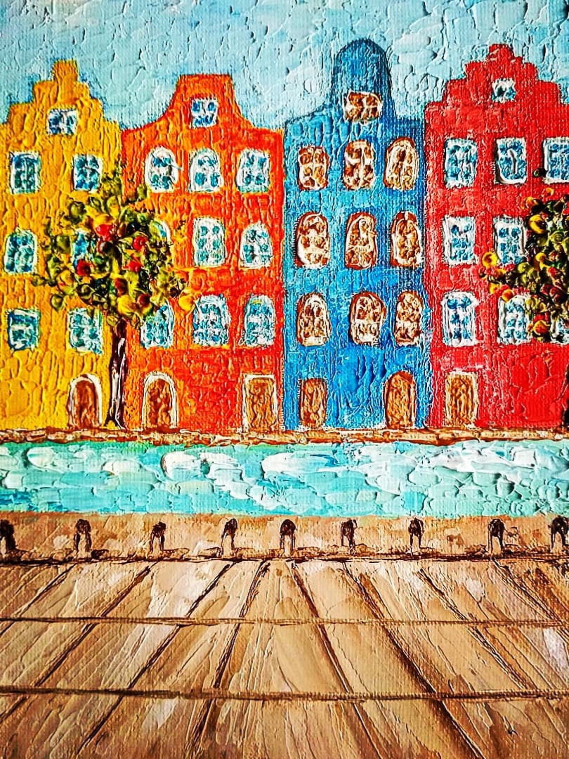 Amsterdam Wall Art ORIGINAL PAINTING Amsterdam Wall Decor Etsy