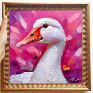Geese Painting ORIGINAL ART on Canvas Textured Oil Artwork Impasto Custom Order Kitchen Wall Decor Unique Gifts for her