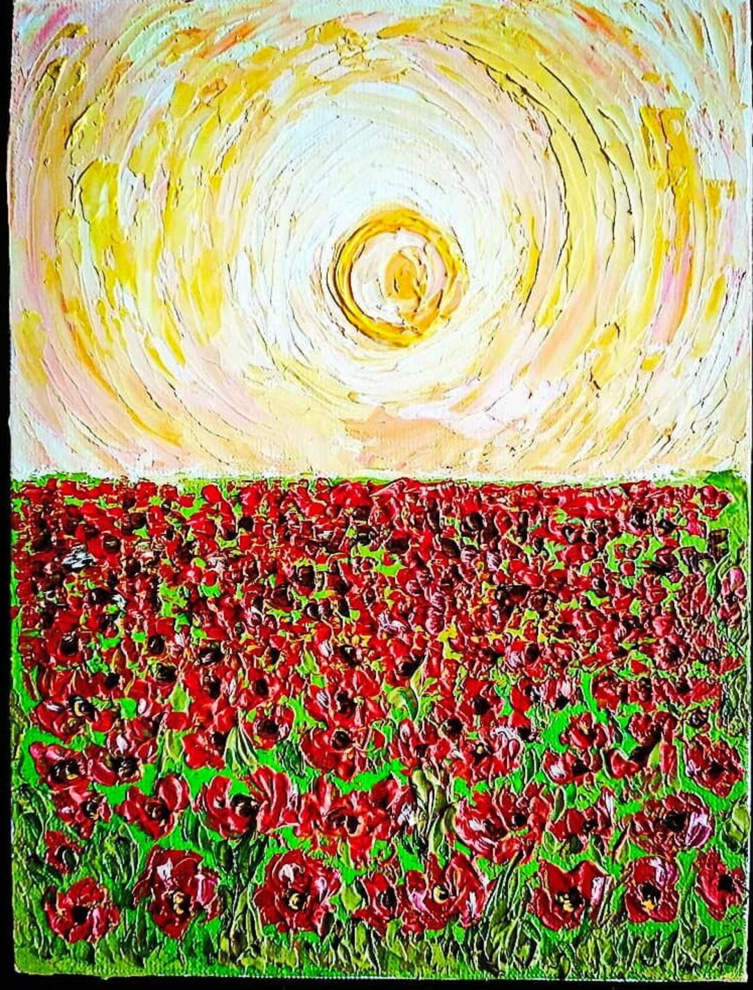 California Poppy Painting ORIGINAL Art Textured Oil Artwork 8x6 in ...