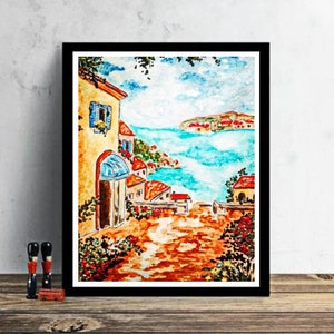 Italy Painting ORIGINAL WATERCOLOR Italy Wall Art 9x7 in