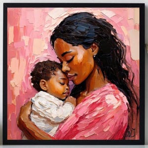 Black Woman Portrait Oil Painting ORIGINAL ART on Canvas Custom Order Textured Artwork Impasto  Unique Gifts for Her
