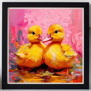 Geese Painting ORIGINAL Art on Canvas Custom Order Textured Oil Artwork Impasto Kitchen Wall Decor Unique Gifts for her