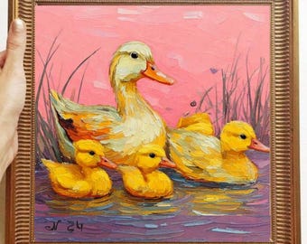 Geese ORIGINAL Painting Textured Original Art on Canvas Impasto Custom Order Kitchen Wall Decor