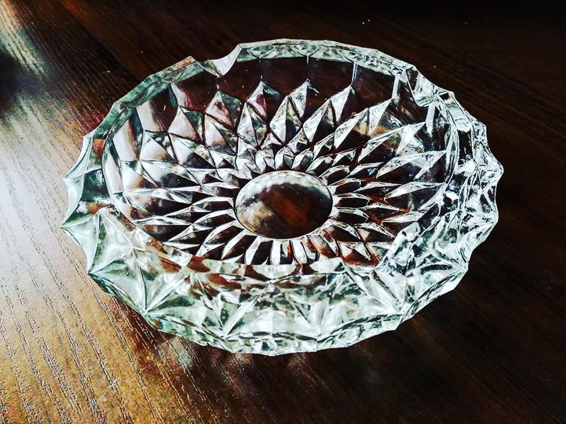 Crystal Ashtray Cigar Ashtray Large Ashtray Vintage Etsy