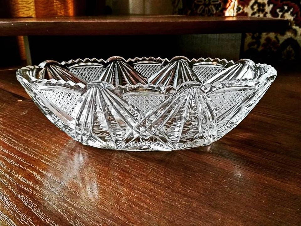 Crystal Bowl Cut Crystal Bowl Decorative Bowl Crystal Dish Etsy