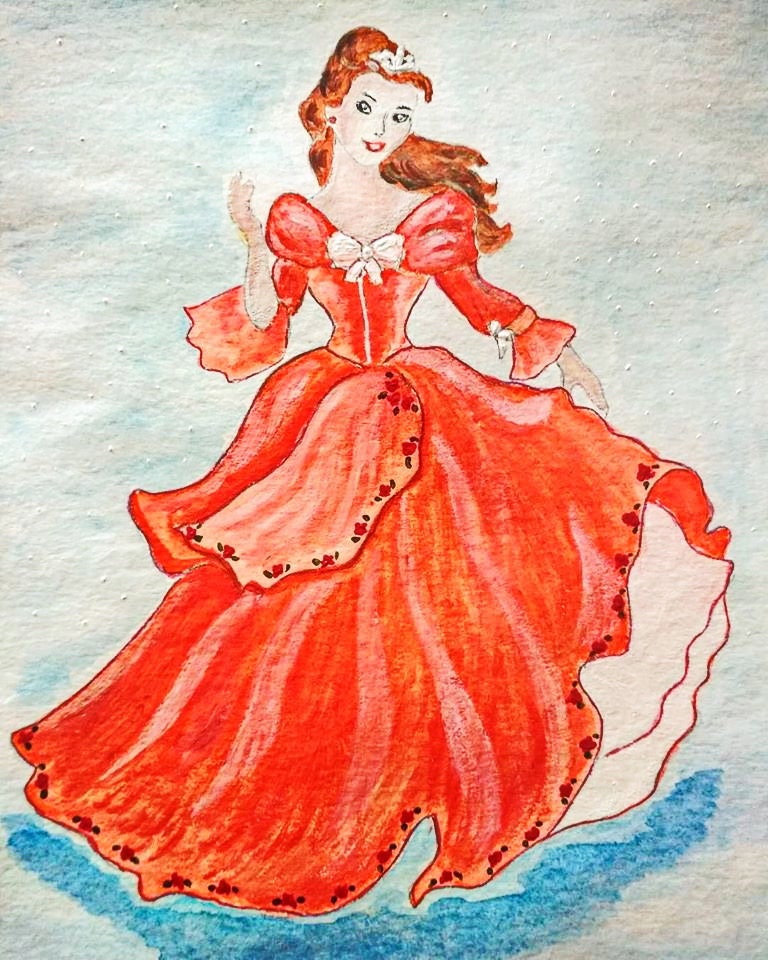 Princess Watercolor ORIGINAL Painting Nursery Decor Etsy