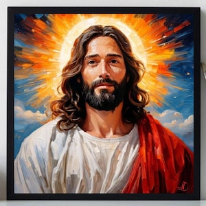 Jesus Christ Painting ORIGINAL ART on Canvas Textured Oil Artwork Impasto Unique Gifts for Her Very Beautiful!
