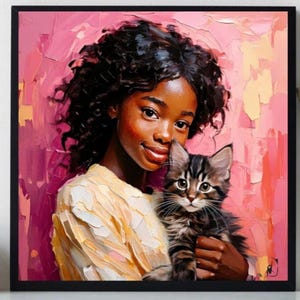 Black Woman Portrait Oil Painting ORIGINAL ART on Canvas Custom Order Textured Artwork Impasto Unique Gifts for Her