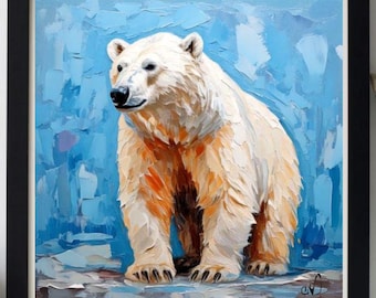 Bear Painting ORIGINAL ART on Canvas Custom Order Textured Oil Artwork Animal Wall Decor Impasto Unique Gifts for Her Very Beautiful!