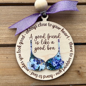 A Good Friend is Like a Good Bra Ornament, Friend Ornament, Gift for Friend, Gift for Besties, Christmas Ornament, Car Charm