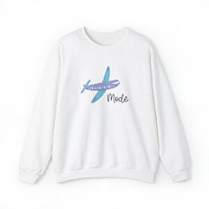 Sweatshirt vliegtuigmodus, reisshirt, cadeau voor reiziger, universiteitscadeau, afstudeercadeau, trendy shirt, vakantieshirt, avonturenliefhebber afbeelding 4