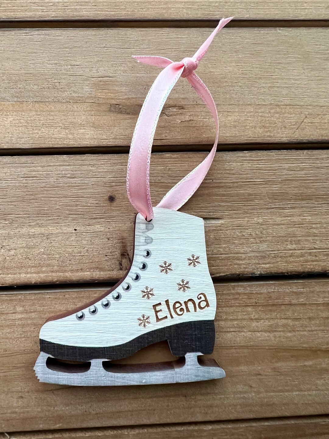 Custom Ice Skate Ornament, Custom Christmas Ornament, Gift for Her, Gift for Skater, Laser