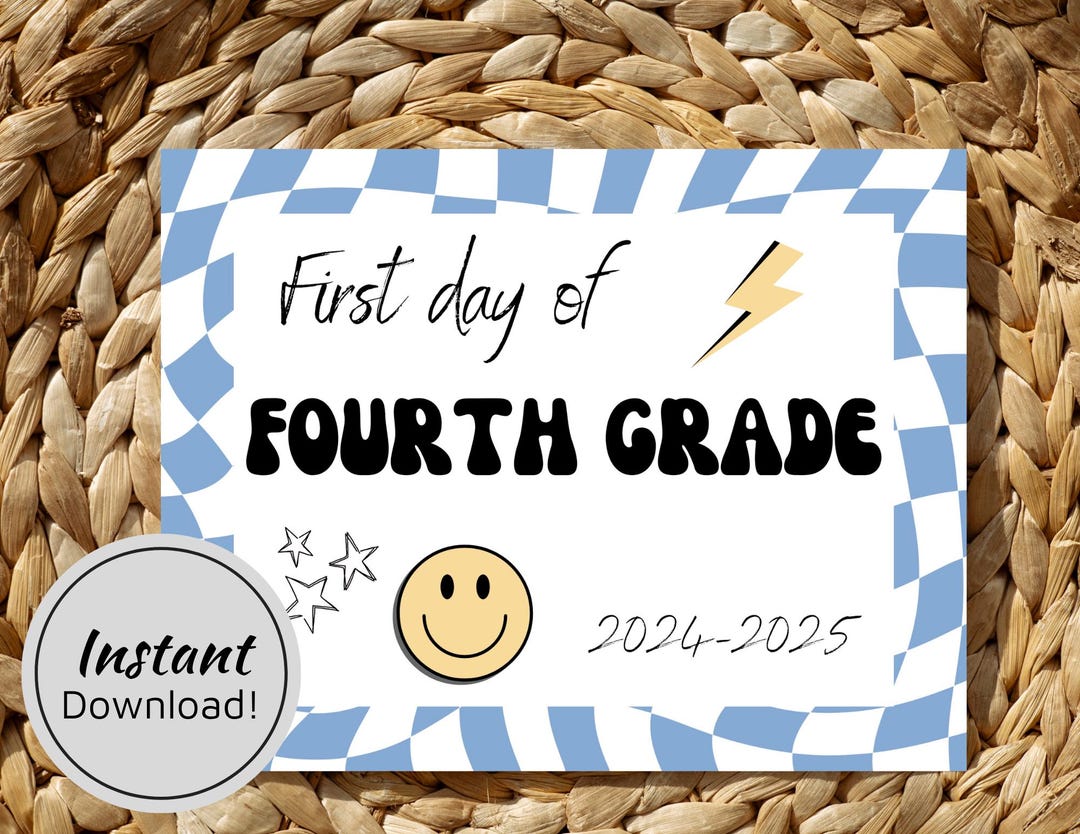 First Day of Fourth Grade Sign - Il 1080xN.6250526887 Psle 