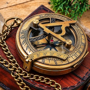 Personalized Compass, Engraved Sundial nautical Compass, Husband Gift, Anniversary Gift, Christmas Gift, Couple Gift, romantic mens gift