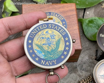 Navy Gifts, Personalised Engraved Navy Compass, U.S Navy Gift, United Sates Navy Gift, Antique Working Compass , Navy Retirement Gift