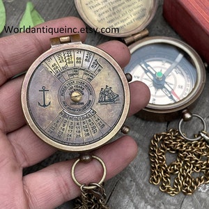 Personalized Gifts, Engraved Compass, Personalized compass WITH 100 Years Calendar, Antique compass,  Vintage Compass, Nautical Custom Gifts