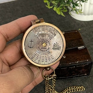 Compass with 100 Years Calendar, Christmas Gift, Engraved Personalized Antique Vintage Compass, Confirmation Gift, Son Gift dad gift