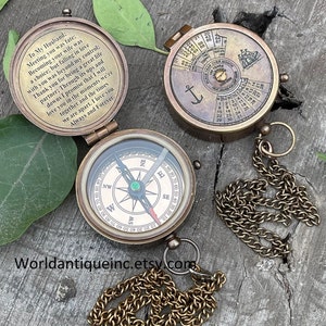 Personalized Gifts, Engraved Compass, Personalized compass WITH 100 Years Calendar, Antique compass, Vintage Compass, Nautical Custom Gifts image 9