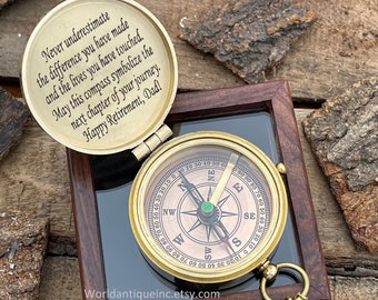 Personalized Compass, Engraved Working Compass with Custom Handwriting, Gift for Men Anniversary, Gifts for Dad Birthday Father Mother