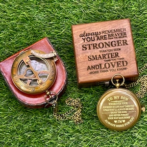 Personalized Working Sundial Compass, Engraved Unique Compass, Christmas gifts, Anniversary Gift, Husband Gift, Valentines Day Couple Gift