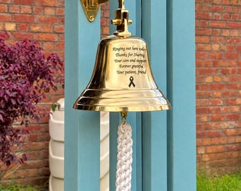 Personalized Brass Bell, Engraved Nautical Ship Bell, Custom Wall Hanging Bell, Maritime Boat Decor, Indoor Outdoor Bell, Unique School Gift