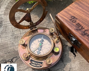 Sundial Compass Gifts Personalized Compass I Christmas Gifts I Valentines Day Gift I Anniversary gift, wedding gift, husband gift, Dad Gift