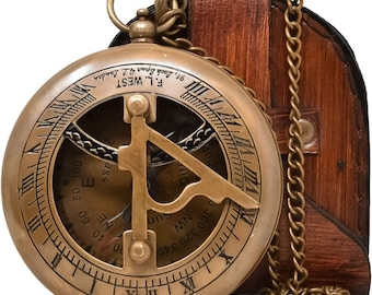 Personalized Working Sundial Compass, Engraved Compass, Anniversary Gift Compass, Compass For Husband, Valentines Day Gift, Couples Gift