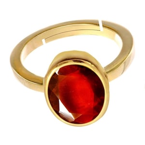 Gomed Ring Natural and Certified Hessonite Garnet Gomed Astrological Gemstone Adjustable for Men And Women image 6
