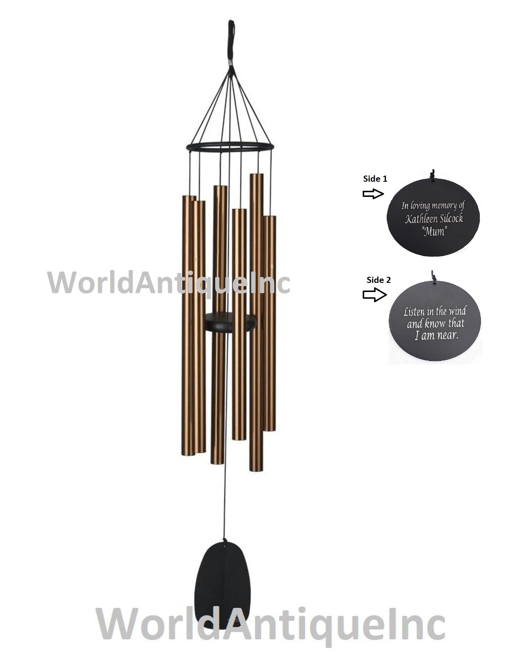 Brass Wind Chime brass Memorial Wind Chimes Personalized Etsy