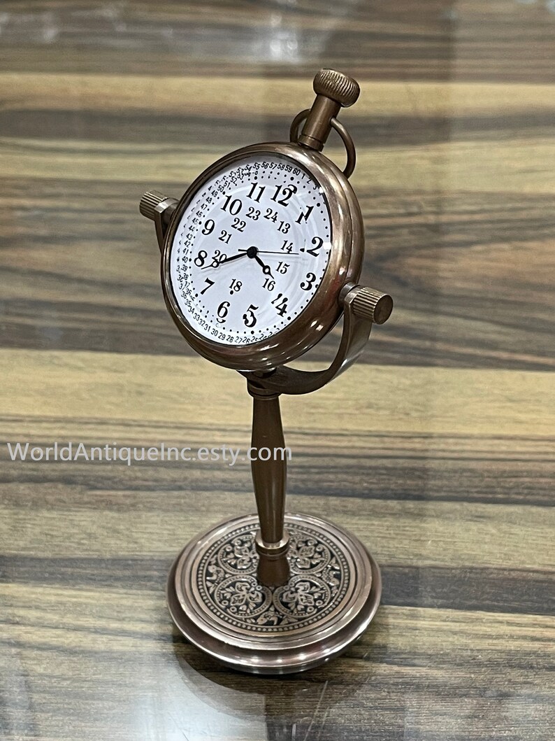 Desk Clock Engraved Clock Personalized Antique Desk Watch Etsy