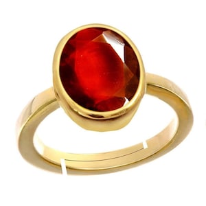 Gomed Ring Natural and Certified Hessonite Garnet Gomed Astrological Gemstone Adjustable for Men And Women image 7