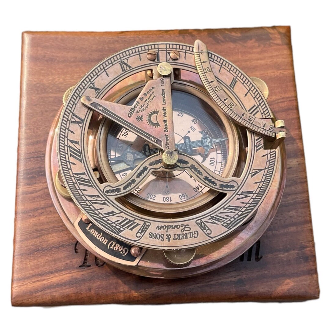 Personalized Compass, Antique Compass, Engraved Working Sundial Compass ...