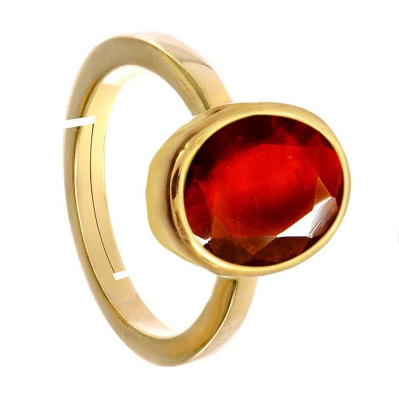 Gomed Ring Natural and Certified Hessonite Garnet Gomed Astrological Gemstone Adjustable for Men And Women image 2