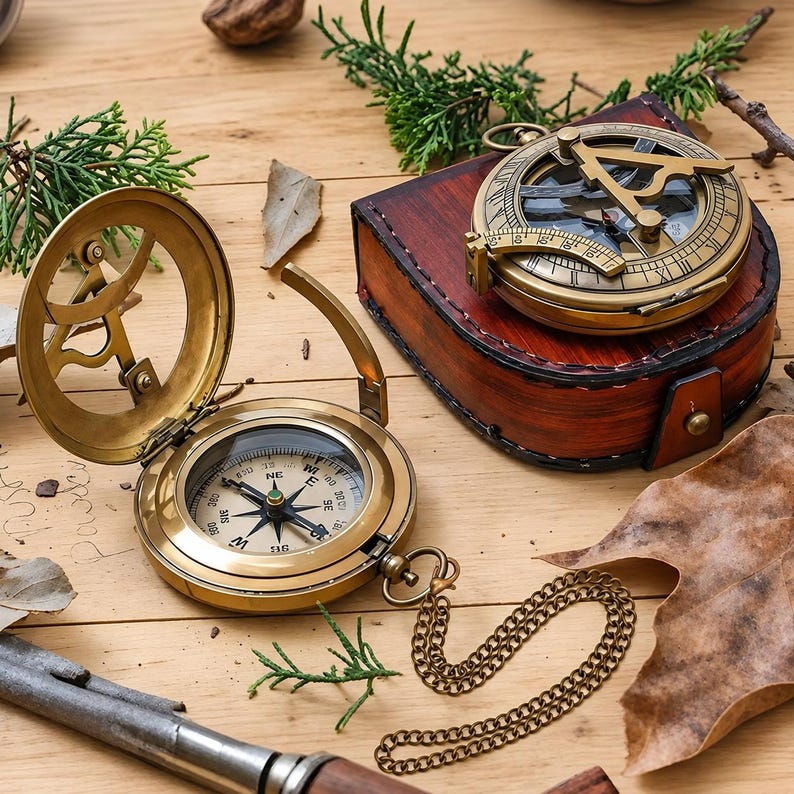 Sundial Compass, Engraved Compass, Personalized Compass, Christmas Gift ...