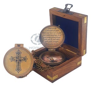Personalized Compass, Christmas Gifts, Engraved working Brass compass, Teacher retirement gift, Gifts for Men women, Army Gifts, Navy Gifts
